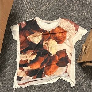 Zara Chiffon Top with interesting pattern. Size medium.